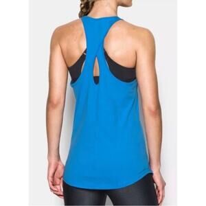 Under Armour Microthread Tank Top electric peacock blue racerback keyhole